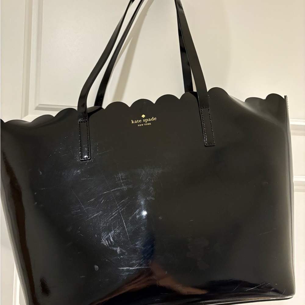 Kate Spade Black Tote Bag patent leather EUC